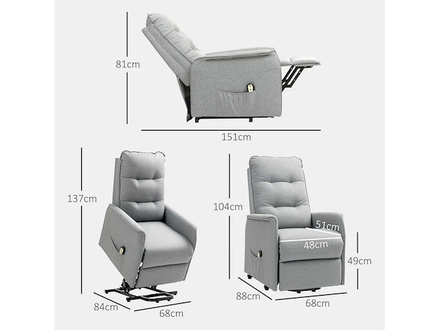 Liftstoel - relaxstoel met elektrische tilhulp - afbeelding 4 van  7