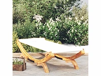 Ligbed voor buiten 100x188,5x44 cm massief gebogen hout crème