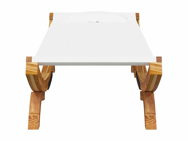 Ligbed voor buiten 100x188,5x44 cm massief gebogen hout crème - afbeelding 3 van  6