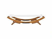 Ligbed voor buiten 100x188,5x44 cm massief gebogen hout crème - afbeelding 4 van  6