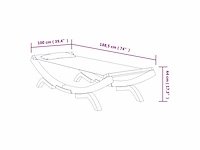Ligbed voor buiten 100x188,5x44 cm massief gebogen hout crème - afbeelding 6 van  6