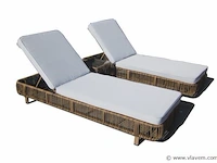 Ligbeddenset genève | 3-delig | wicker | wit + zand - afbeelding 3 van  7