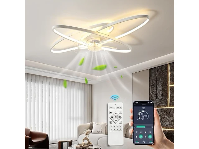 Lihaian stille plafondventilator met verlichting - afbeelding 1 van  6