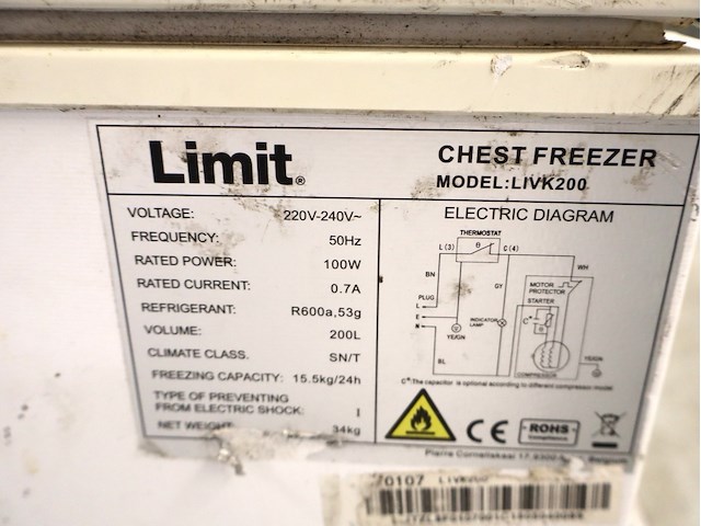 Limit chest freezer - afbeelding 4 van  4