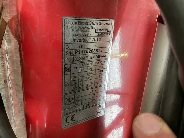 Lincoln electric invertec 170tx tig lasapparaat - afbeelding 5 van  6