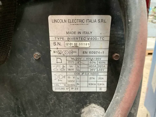 Lincoln electric invertec v400-tc lasapparaat - afbeelding 6 van  6