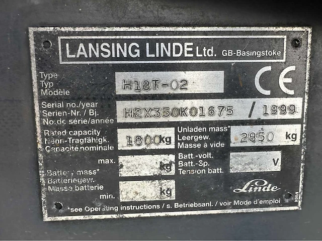 Linde - 1999 - h18t-02 - vorkheftruck - afbeelding 28 van  35