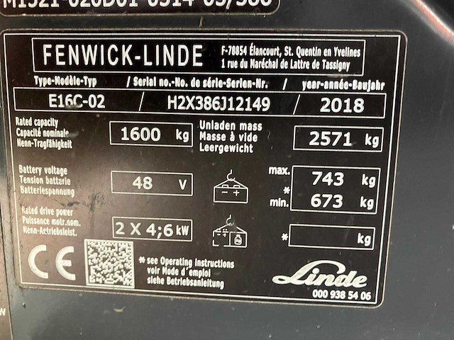 Linde e14-02 vorkheftruck 2016 - afbeelding 31 van  47