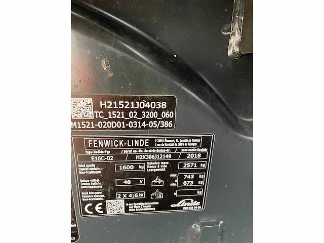 Linde e16c-02 vorkheftruck 2018 - afbeelding 43 van  50