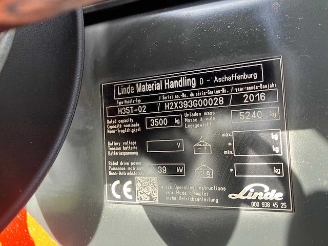 Linde h35t-02 vorkheftruck 2016 - afbeelding 81 van  90