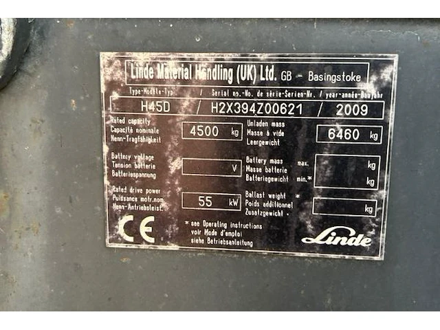 Linde h45d - afbeelding 3 van  12
