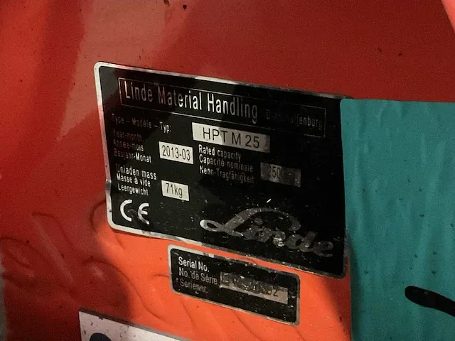 Linde hpt m 25 hand hydraulische palletwagen - afbeelding 2 van  2