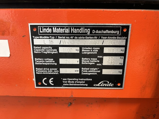 Linde l16 stapelaar - bj 2007 - afbeelding 8 van  8