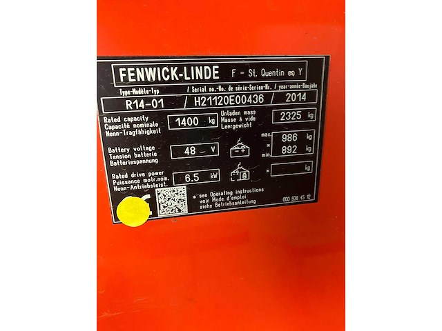 Linde r14-01 reach vorkheftruck 2014 - afbeelding 6 van  6