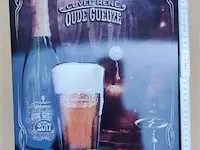 Lindemans cuvée rené oude gueuze origineel reclamebord metaal - afbeelding 1 van  3