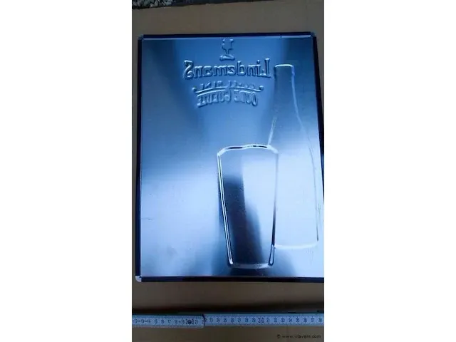 Lindemans cuvée rené oude gueuze origineel reclamebord metaal - afbeelding 3 van  3