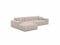 Linker hoekbank - beige gestructureerde stof - afbeelding 2 van  8