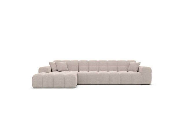 Linker hoekbank - beige gestructureerde stof - afbeelding 3 van  8