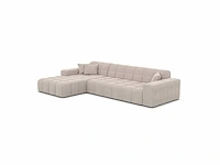 Linker hoekbank - beige gestructureerde stof - afbeelding 4 van  8