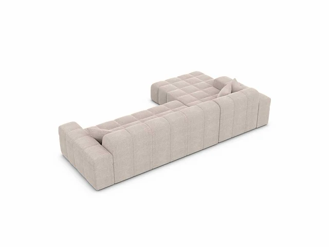 Linker hoekbank - beige gestructureerde stof - afbeelding 5 van  8