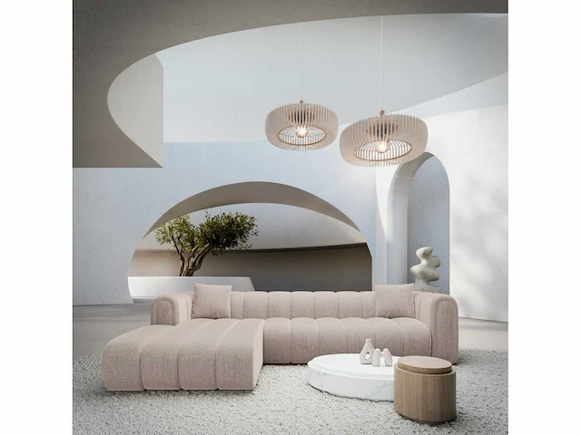 Linker hoekbank - beige stof - afbeelding 2 van  8