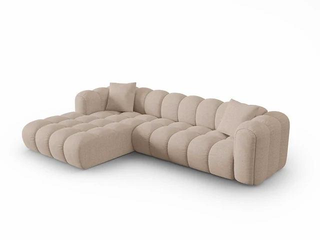 Linker hoekbank - cappuccino structurele stof - afbeelding 1 van  6