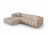 Linker hoekbank - cappuccino structurele stof - afbeelding 1 van  6
