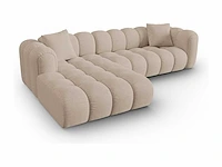 Linker hoekbank - cappuccino structurele stof - afbeelding 3 van  6