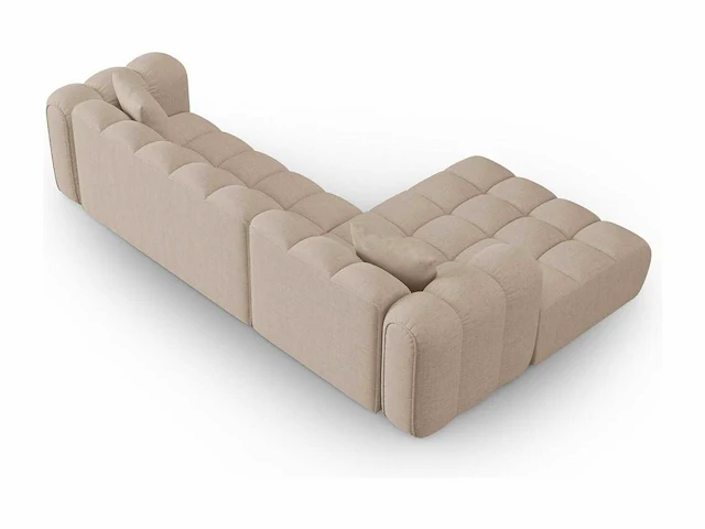 Linker hoekbank - cappuccino structurele stof - afbeelding 4 van  6