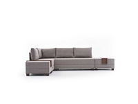 Linker hoekbank - crèmekleurige stof - afbeelding 10 van  12