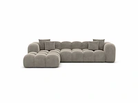 Linker hoekbank - donkerbeige fluweel - afbeelding 4 van  8