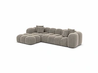 Linker hoekbank - donkerbeige fluweel - afbeelding 5 van  8