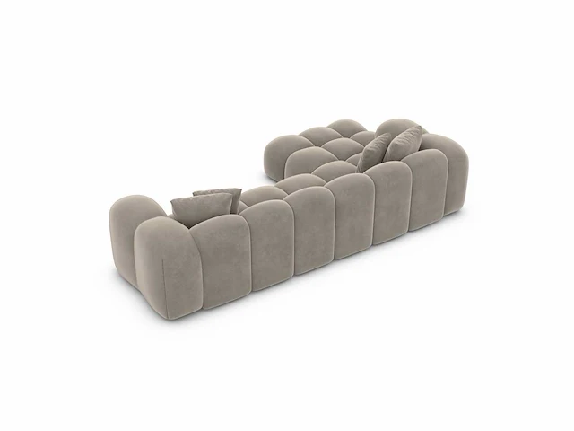 Linker hoekbank - donkerbeige fluweel - afbeelding 6 van  8