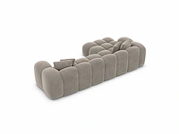 Linker hoekbank - donkerbeige fluweel - afbeelding 6 van  8