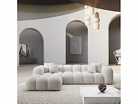 Linker hoekbank - witte structuurstof - afbeelding 3 van  8