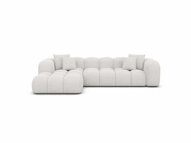 Linker hoekbank - witte structuurstof - afbeelding 4 van  8