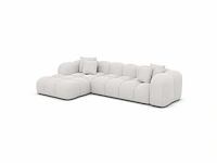 Linker hoekbank - witte structuurstof - afbeelding 5 van  8