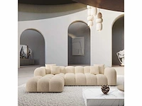 Linker hoekbank in beige stof