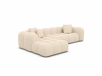 Linker hoekbank in beige stof - afbeelding 2 van  7