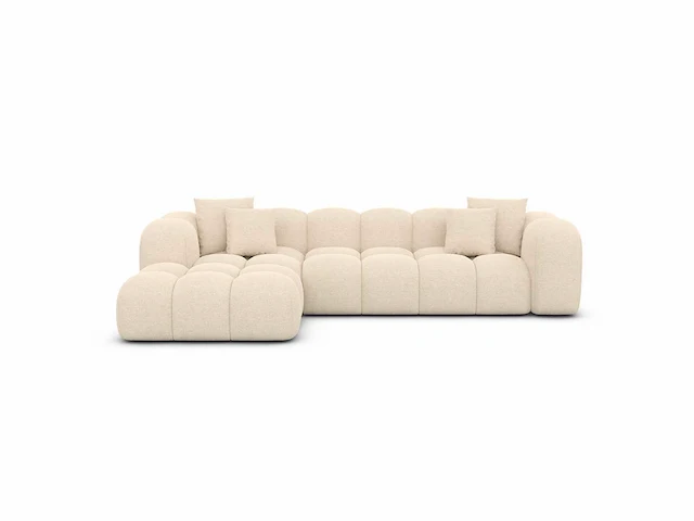 Linker hoekbank in beige stof - afbeelding 3 van  7