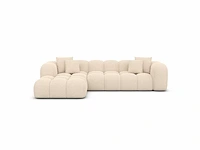 Linker hoekbank in beige stof - afbeelding 3 van  7