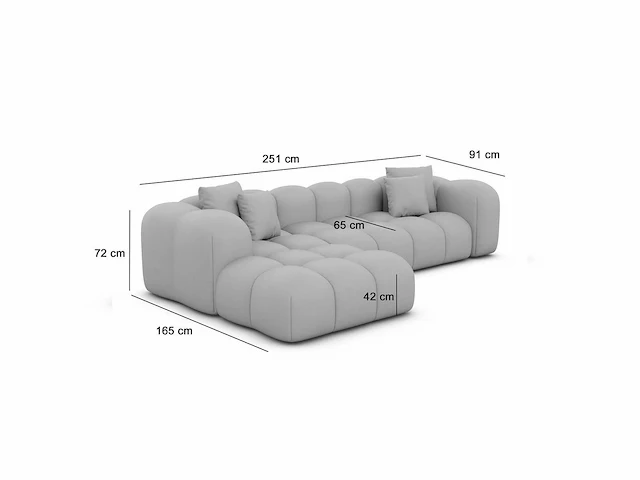 Linker hoekbank in beige stof - afbeelding 7 van  7
