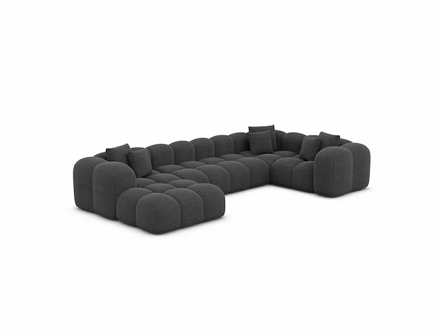 Linker panoramische hoekbank - antraciet stof - afbeelding 3 van  9