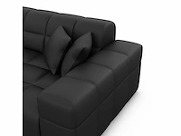 Linker panoramische hoekbank - zwart pu - afbeelding 7 van  10