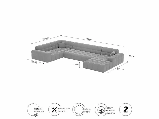 Linker panoramische hoekbank - zwart pu - afbeelding 8 van  10