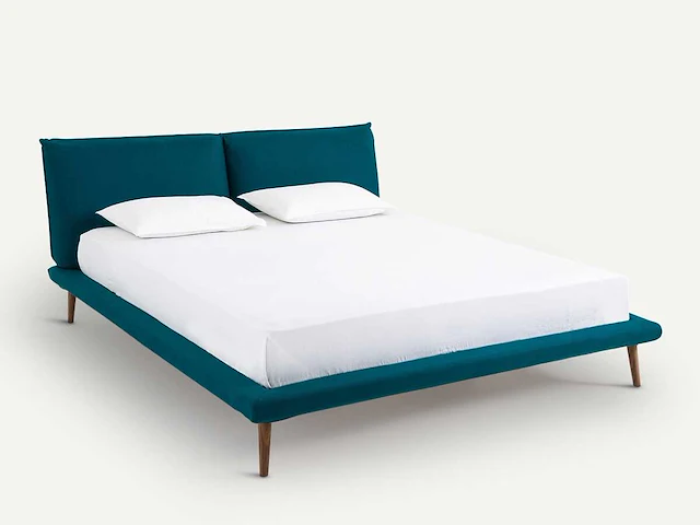 Linnen bed 160x200 zonder bedbodem - eend blauw - afbeelding 10 van  18
