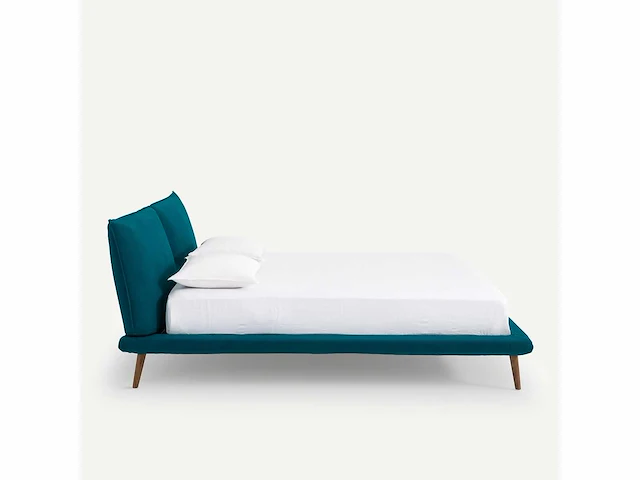 Linnen bed 160x200 zonder bedbodem - eend blauw - afbeelding 3 van  18