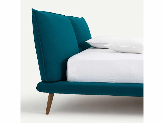 Linnen bed 160x200 zonder bedbodem - eend blauw - afbeelding 6 van  18