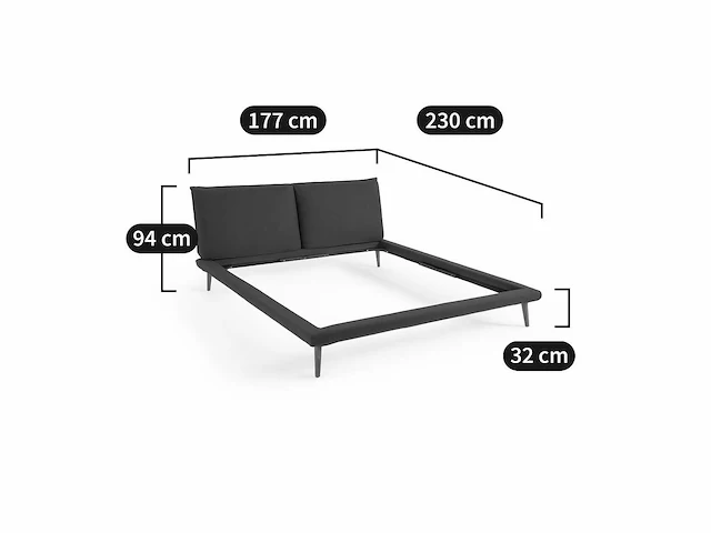 Linnen bed 160x200 zonder bedbodem - eend blauw - afbeelding 8 van  18