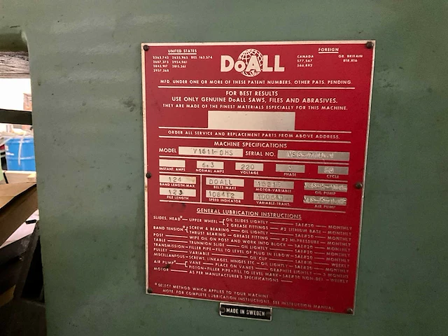 Lintzaagmachine doall dbw 15 v1611-0hs - afbeelding 3 van  11